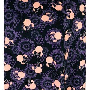 LuLaRoe Top Women Size S Minnie Mouse Ears with Bows Purple Black Short Sleeves